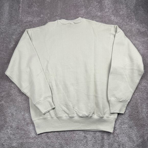 Vtg Fruit of the Loom Blank Crewneck Sweatshirt Size XL Dark Cream Minimalist - Picture 3 of 4